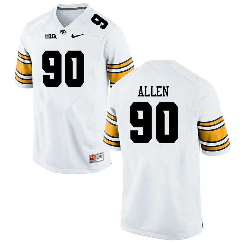 Men #90 Brian Allen Iowa Hawkeyes College Football Jerseys Sale-White